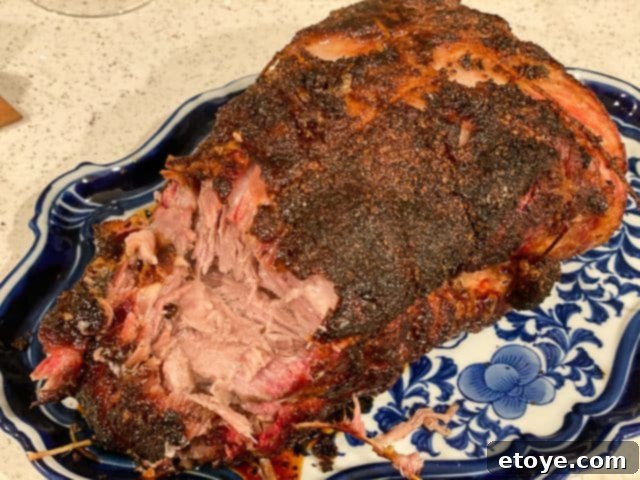Close-up of smoked pork butt