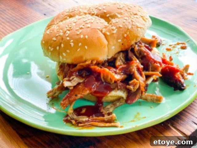 Pulled pork sandwiches from smoked pork butt