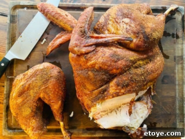 Close-up of smoked turkey meat