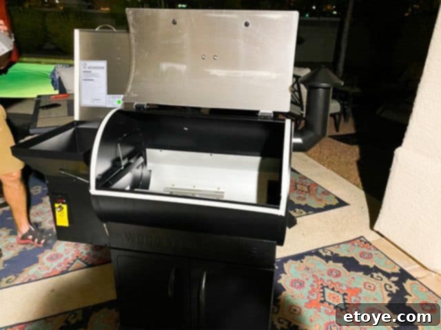 Mid-assembly of the Z Grills 700E