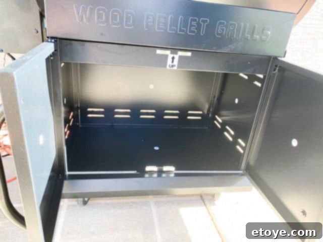 Under-grill storage on Z Grills 700E