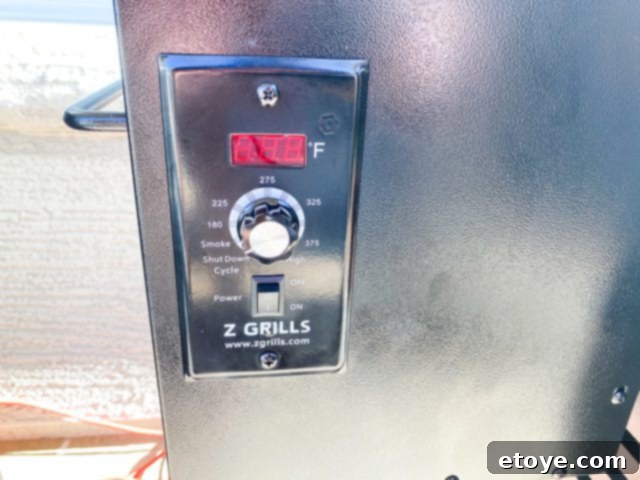 Z Grills 700E control panel