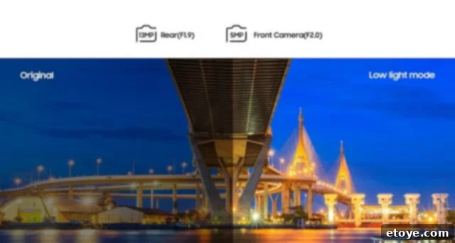 Samsung Galaxy A10 display showing vibrant content