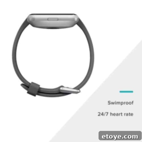 Win a Free Fitbit Versa Lite Smartwatch 3 Fitbit Versa Lite Smartwatch - Back View, with Heart Rate Sensor