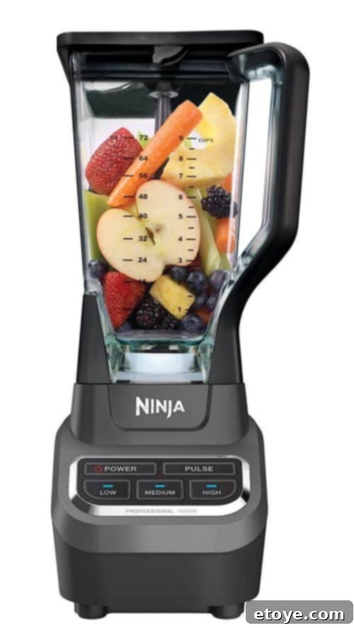 Win a Ninja Professional 72oz Blender 2 Ninja Professional Blender BL610 in black on a countertop, ready for blending