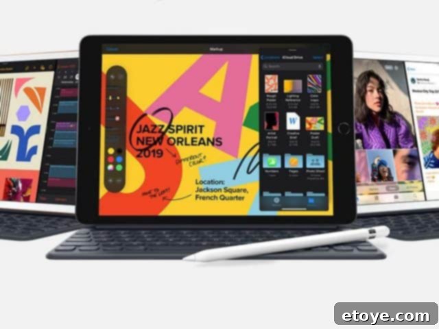 Win an Apple iPad 3 User working on Apple iPad with Apple Pencil for enhanced productivity