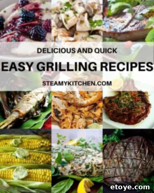 Collage of diverse and easy grilling recipes for summer gatherings