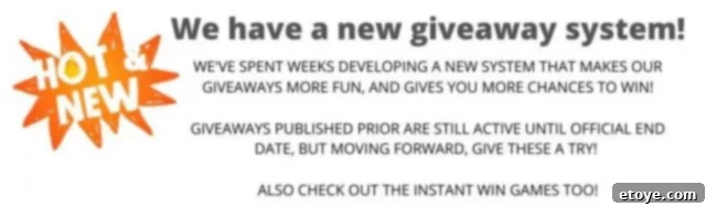 Win 100 in Groceries 4 A stylized graphic depicting the evolution from an old, clunky computer interface to a modern, sleek digital system, representing the giveaway platform upgrade.