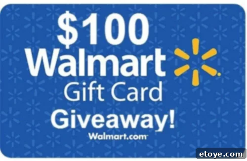 A $100 Walmart gift card, symbolizing a fantastic shopping opportunity