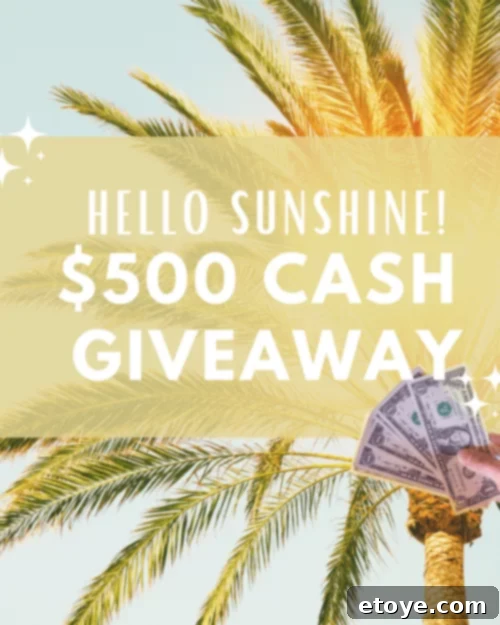 Hello Sunshine! 500 Cash Giveaway 2 Bright and sunny outdoor scene, symbolizing the arrival of warm weather and the excitement of a new season.
