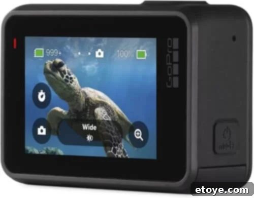 GoPro HERO7 Black demonstrating its user-friendly interface on the touch screen
