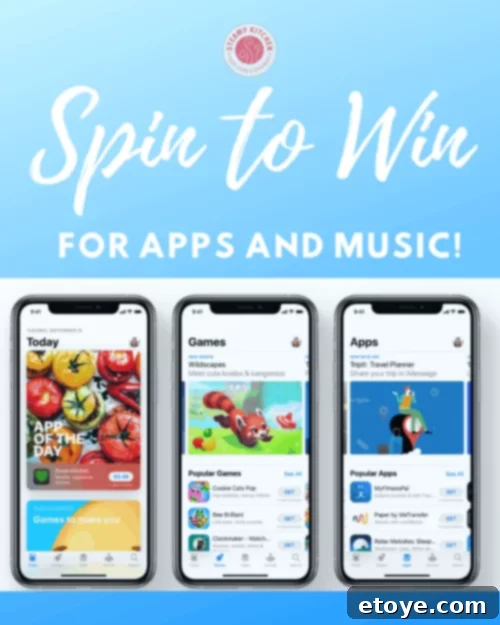 Apple App Store & iTunes Instant Win 4 Person browsing various entertainment options on an Apple device, highlighting diverse content