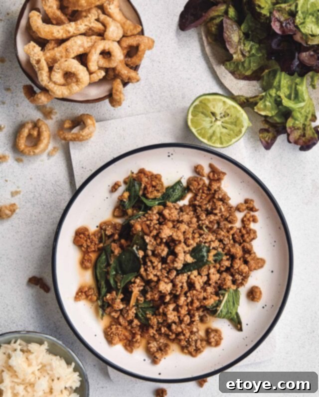Delicious Proper Pork Larb ready to be served
