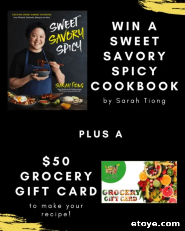 Sweet Savory Spicy Cookbook and 50 Dollar Grocery Shopping Spree Giveaway 2 A $50 grocery gift card, symbolizing the prize for the giveaway winner