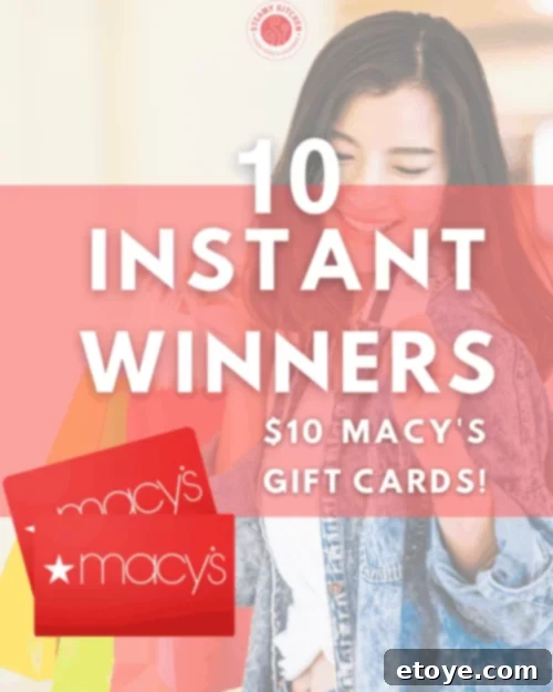 Macys Instant Win 2 Excited woman shopping at Macy's with a gift card, smiling