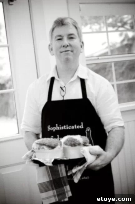 Close-up of a slice of fluffy three-cheese soufflé on a plate