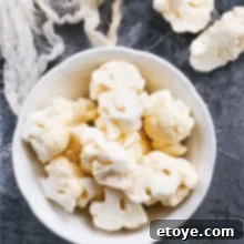 steamed cauliflower in a bowl