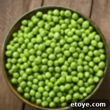 steamed peas in the microwave