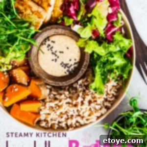 Colorful Plant Power Bowl with Bright Lemon Tahini 10 Rainbow Buddha Bowl with Tahini-Lemon Dressing