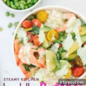 Creamy Cilantro Shrimp and Avocado Buddha Bowl 10 Shrimp and Avocado Buddha Bowl