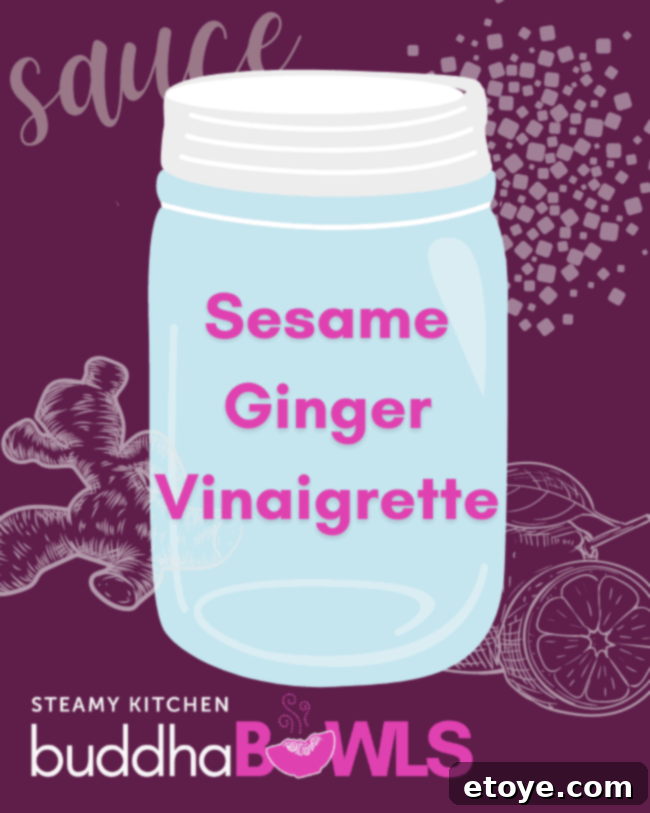 Delicious sesame ginger vinaigrette in a jar, ready for use