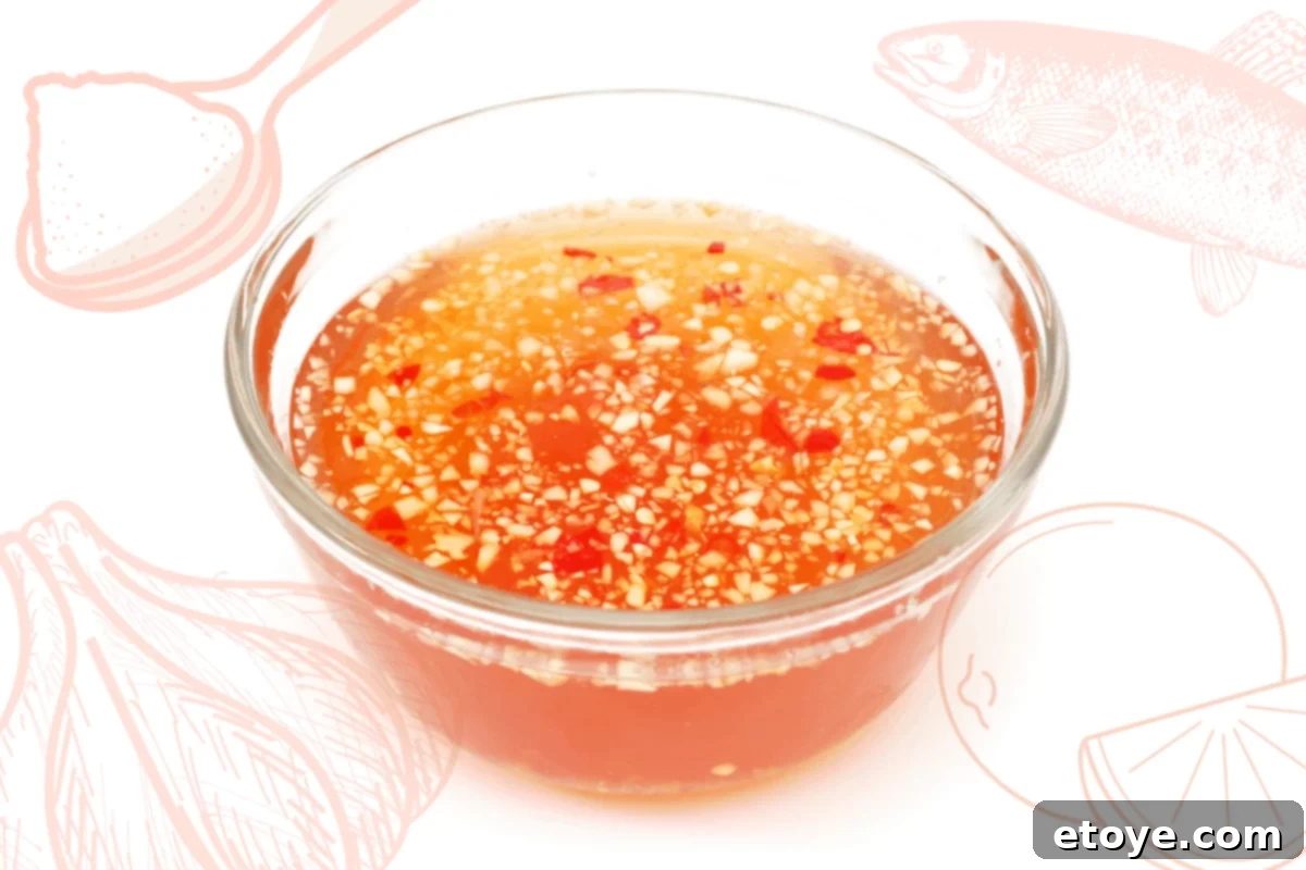 Nuoc Cham The Flavorful Heart of Vietnam 5 A bowl of fresh Vietnamese Nuoc Cham dressing, ready to be served.