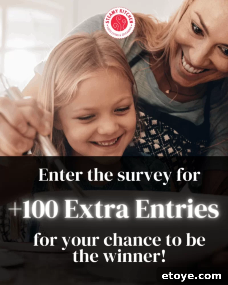 Score a $100 Cash Prize 4 A person filling out a survey on a tablet, with a kitchen background, emphasizing the cooking survey