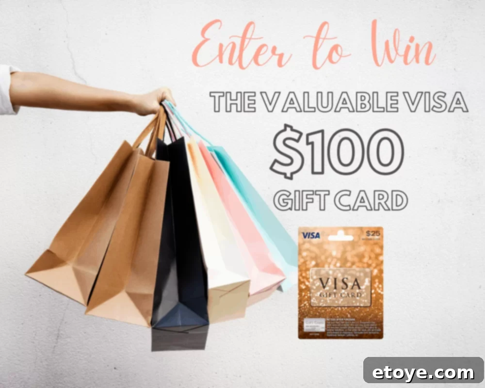 Win a $100 Visa Gift Card 3 Shopping cart overflowing with diverse purchases, symbolizing shopping freedom and variety with a Visa Gift Card