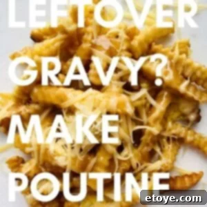 Poutine with air fryer fries, gravy, and cheese