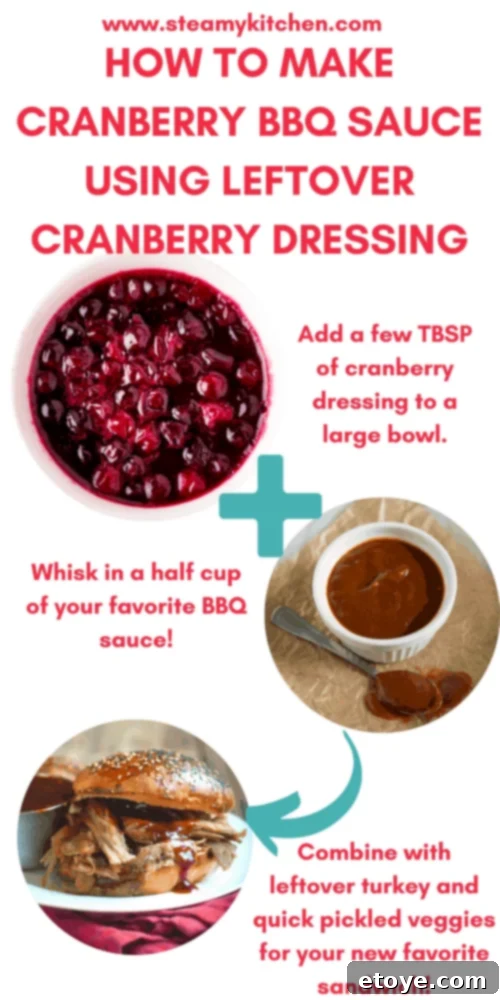 Mixing cranberry sauce with barbecue sauce