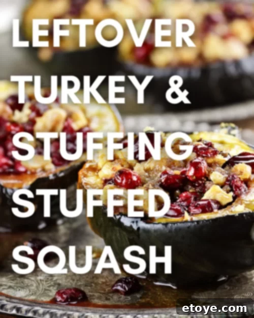 Leftover Turkey and Stuffing Squash Bake 2 Delicious Stuffed Acorn Squash with Turkey and Stuffing