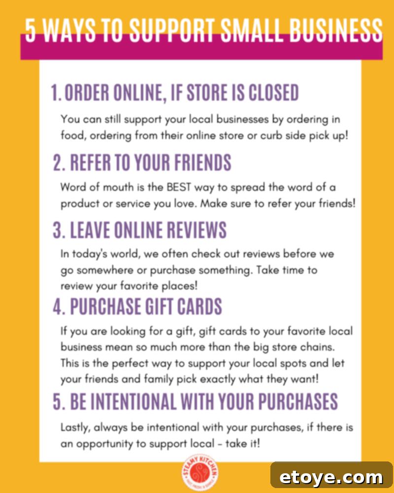 Graphic encouraging readers to 'Read our ideas below on 5 Ways to Support Small Business over the holidays and in the new year!'