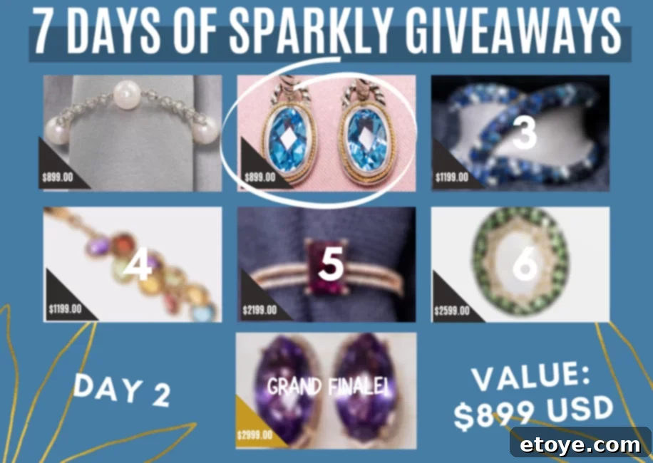 Another angle of the Effy Blue Topaz Earrings, highlighting their sparkle and design.