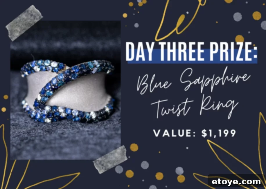 Seven Days of Sparkle Day Three 5 Blue Sapphire Twist Ring