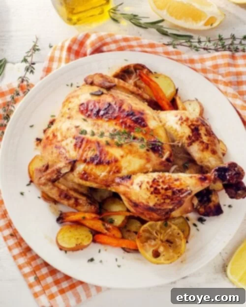 Making the Most of Sour Milk 7 Sour milk marinated roasted chicken on a white plate, garnished with herbs