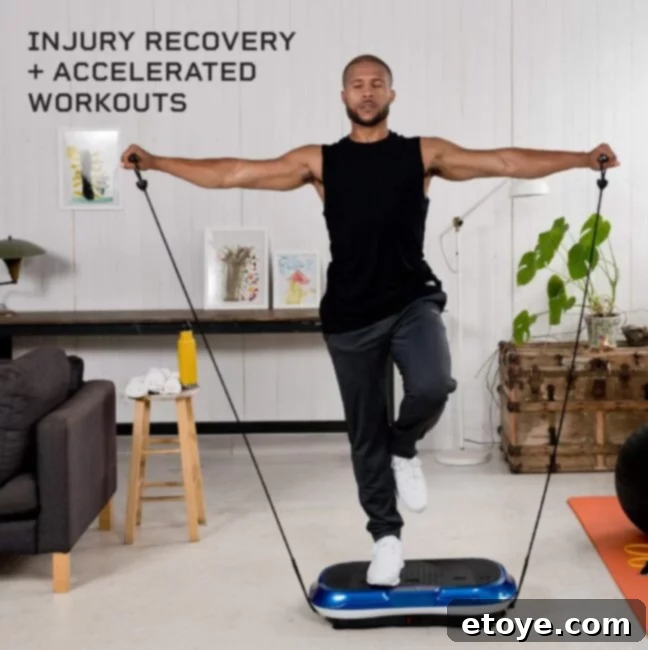 Win a LifePro Vibration Plate and Elevate Your Fitness 2 LifePro Waver Vibration Plate Exercise Machine showing a person doing a plank exercise.