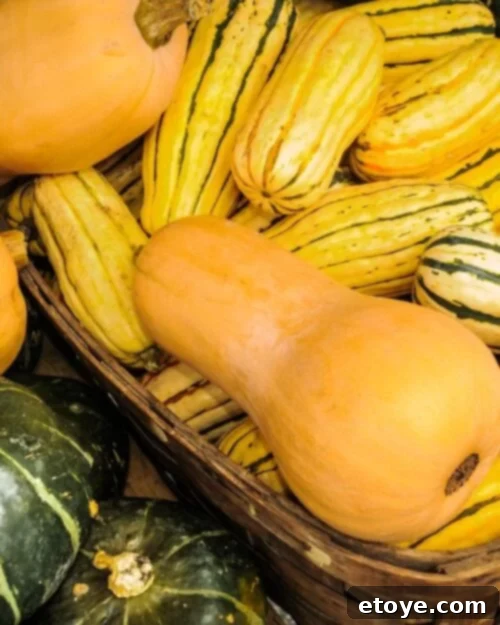 Close-up of a vibrant butternut squash, ready for storage
