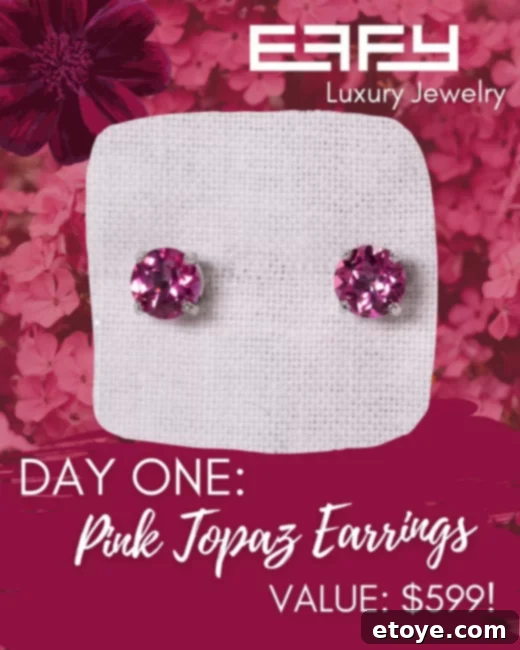 Spring Into Love Giveaway Day One 5 A pair of elegant Effy Pink Topaz and Sterling Silver Earrings.