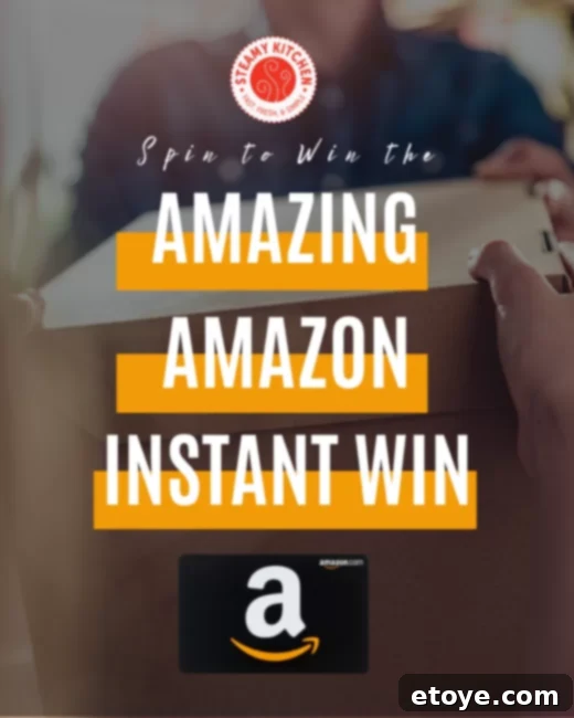 Smiling woman holding a $10 Amazon gift card with shopping bags in the background, symbolizing the joy of winning and spending on Amazon.