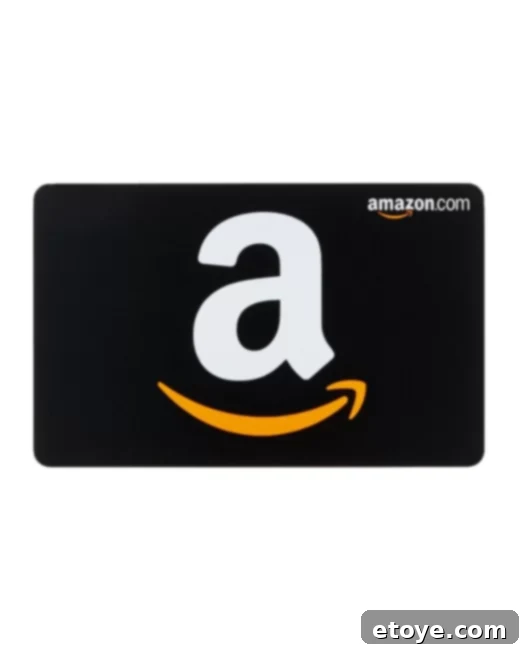 Someone happily holding a mobile phone, ready to shop on Amazon with their newly won gift card, surrounded by potential purchases.