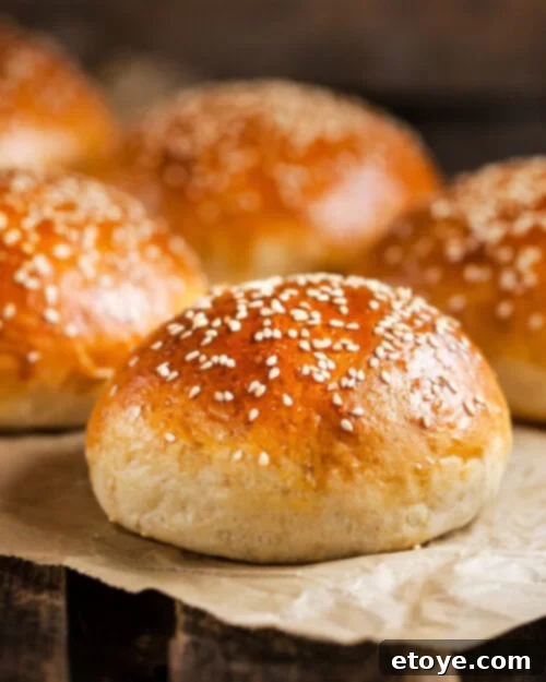 Soft & Sweet Chinese Coconut Buns 2 Golden-brown Chinese sweet coconut buns, freshly baked and topped with toasted sesame seeds, arranged beautifully on a serving plate.