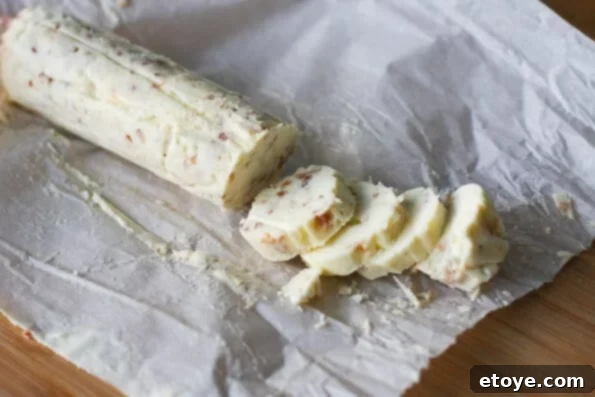 Ready-to-Use Compound Butter Slices Sliced Bacon Blue Cheese Butter Coins