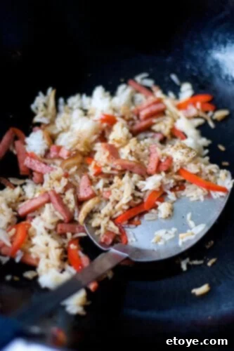 Pork Roll Fried Rice Presentation