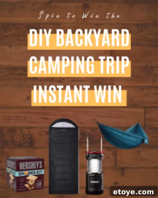 Family gathered around a fire pit in a cozy backyard camping setup