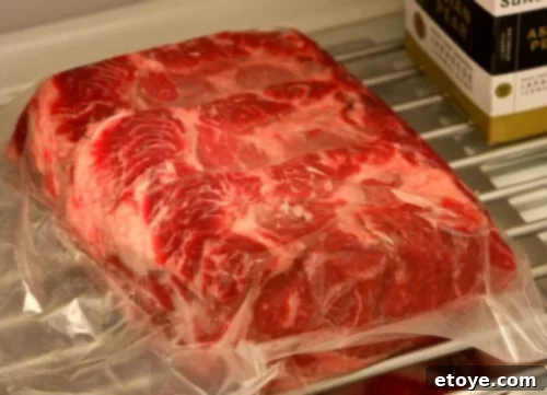 Proper placement of dry aging beef on a wire rack in the refrigerator