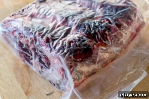 Properly sealed UMAi Dry bag with full adhesion to the beef loin