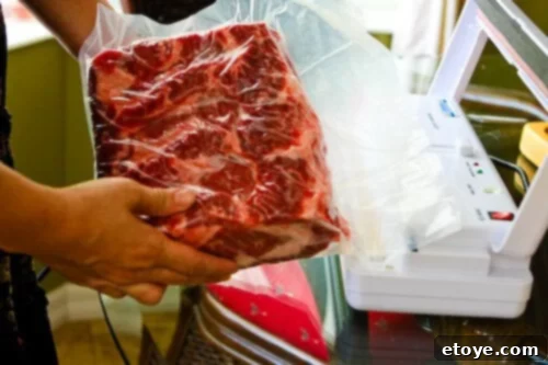 Another view of the securely sealed beef loin in its UMAi Dry bag