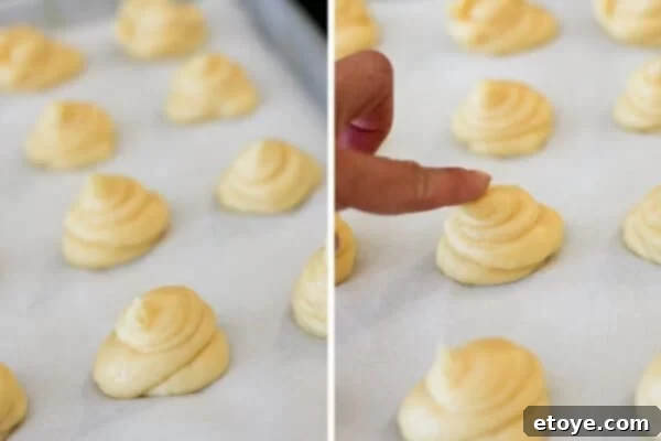  pipe onto baking sheet