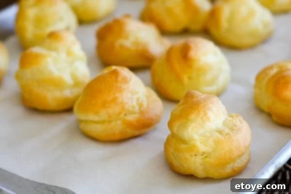 Pate a Choux on baking sheet