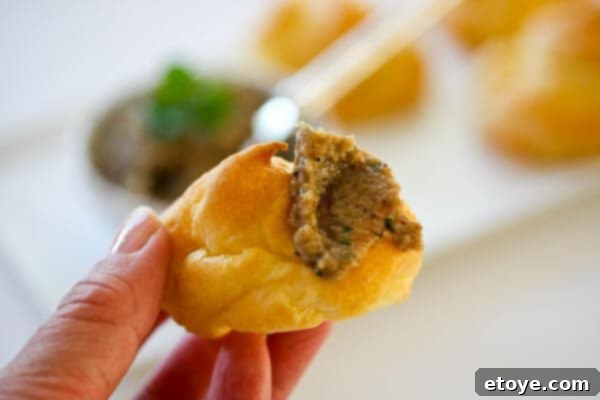  mushroom pate on puffs